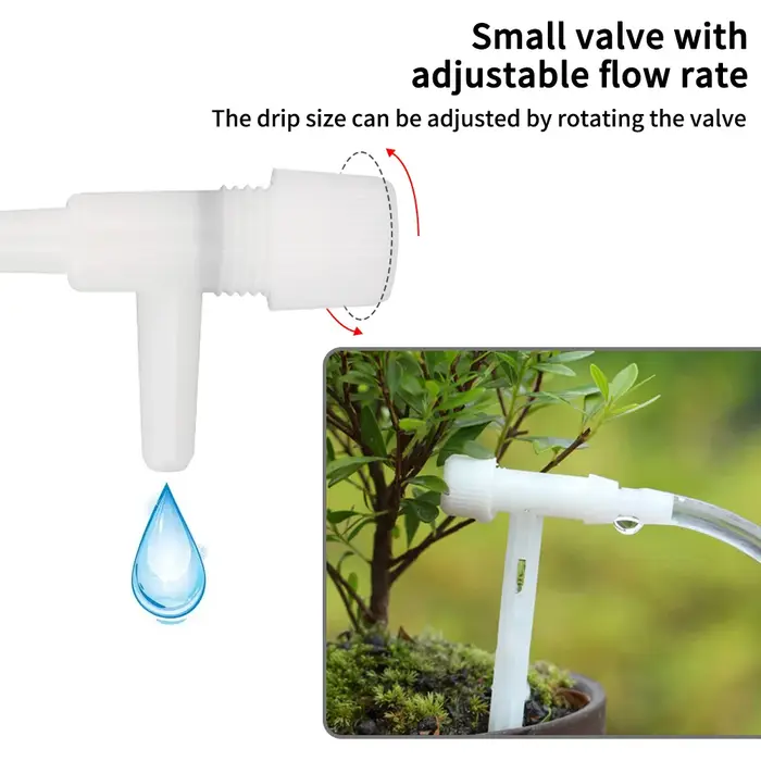 Kit d'irrigation goutte-à-goutte pour jardin avec vanne de régulation