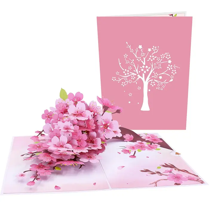 Cymbidium orchidées carte de voeux pop-up avec enveloppe fleurs