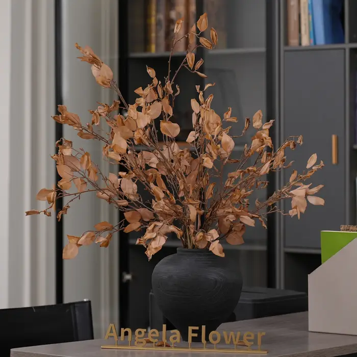 A2024 feuilles jaunes de gingembre branche de plante artificielle maison chambre Vase décor de Table matériel d'arrangement de fleurs de mariage accessoires de tir