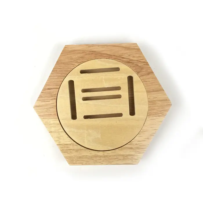 (1 pièce) Présentoir à médailles hexagonal en bois DIY
