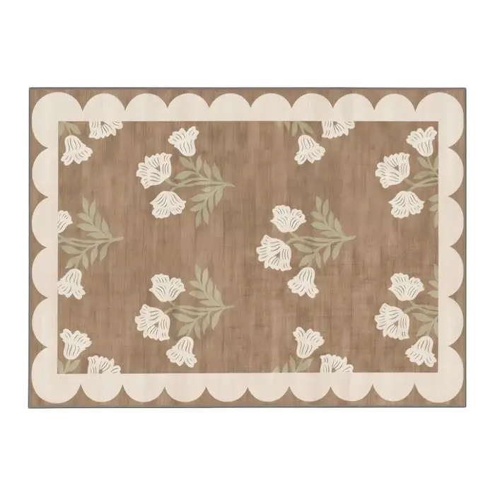 Tapis d'entrée floral antidérapant à séchage rapide, tapis rétro doux et absorbant, décoration, prot