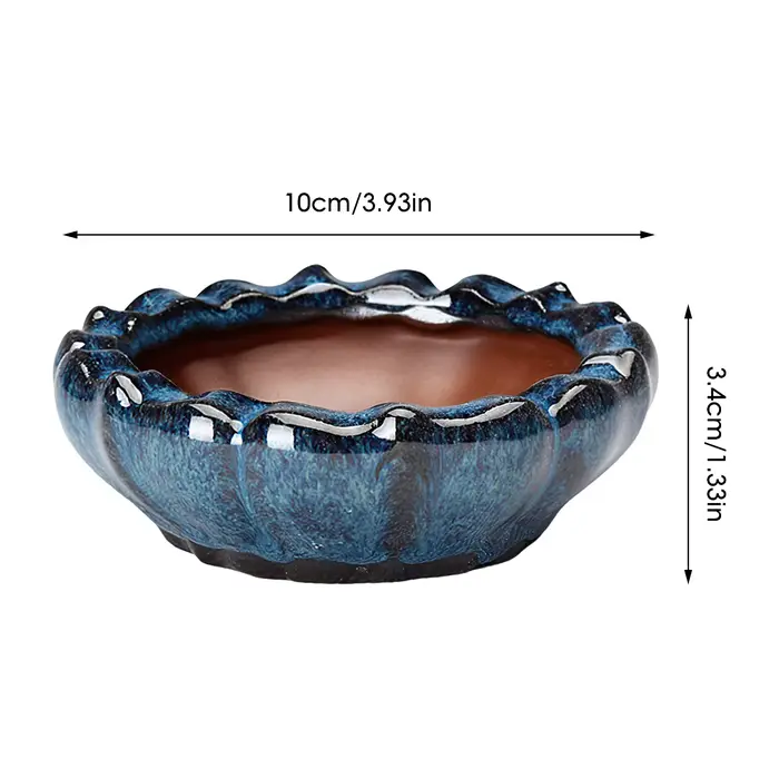 Pot de fleur en céramique avec trou de vidange, Vase succulent de lys de Style chinois, Pot de plant