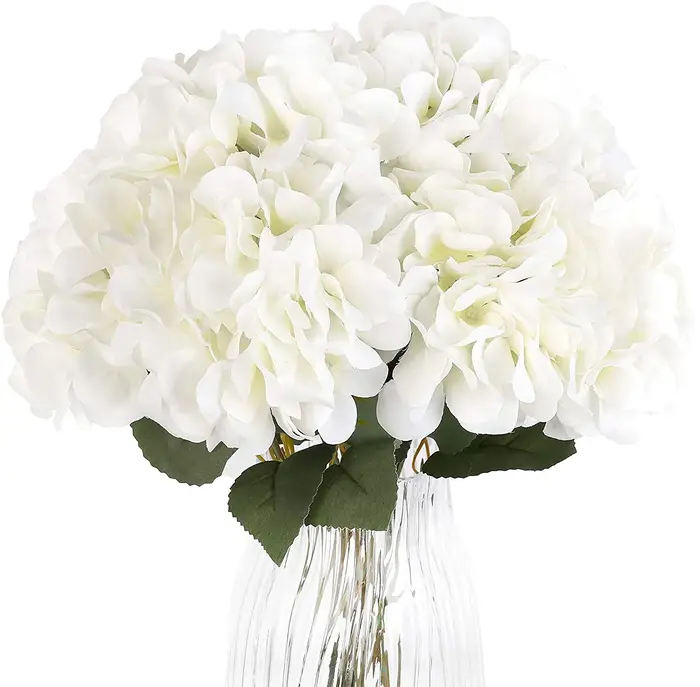 Fleurs artificielles d'hortensia en soie avec 5 grandes têtes