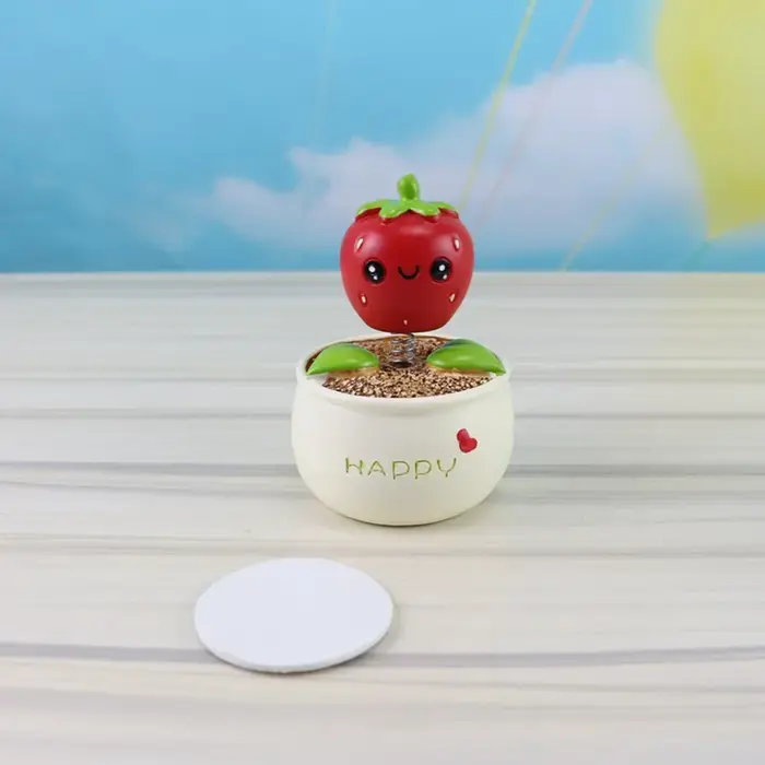 Pot de fleur de fraise en résine pour voiture