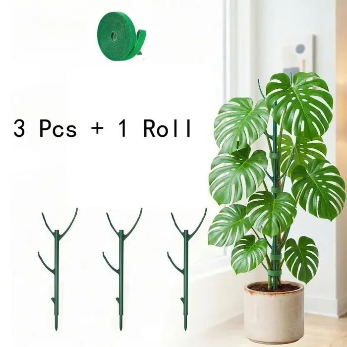 Ensemble de supports pour plantes, poteaux hauts empilables avec attaches, supporte les tiges des pl