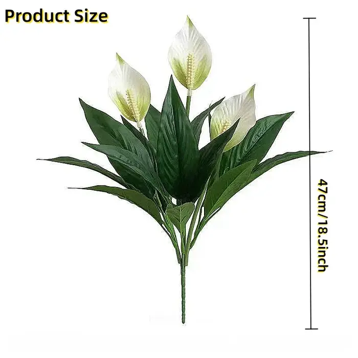1/3 pièces plante de lys de paix artificielle Spathiphyllum réaliste pour jardin Patio balcon été vacances de mariage intérieur extérieur décor