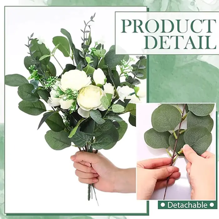 20pcs plante Artificielle vert combinaison BRICOLAGE mariée bouquet mariage fleur jardin salle à manger table centre