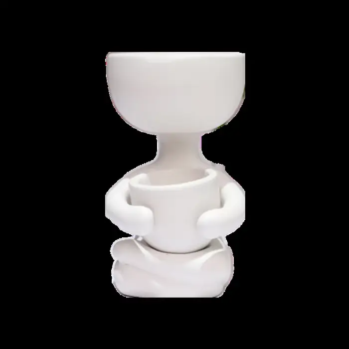 Pot de fleur en céramique humanoïde créatif