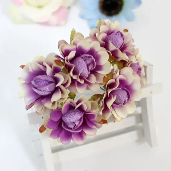 Fleurs de chrysanthème artificielles en velours
