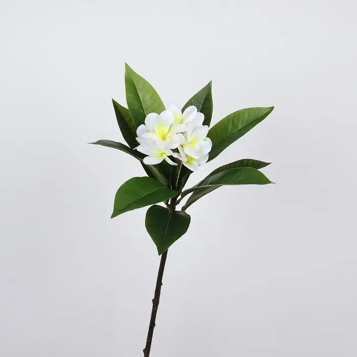 Fleurs artificielles Plumeria 35 pouces, toucher réel, tige unique, Arrangement de fausses fleurs, d