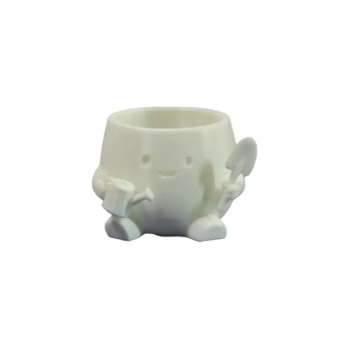 Mini pot de fleurs créatif en forme de jardinier de dessin animé avec visage souriant, ornement de b
