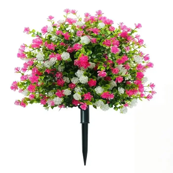 Pieu décoratif de camélia artificiel en plastique, fausses fleurs, décoration de jardin, micro-paysa