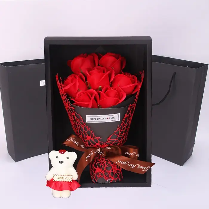 7 Roses Artificielles de Décoration de Mariage