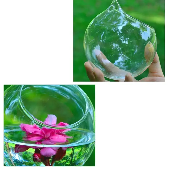 Boule suspendue créative en verre transparent