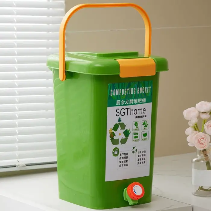 Bac à compost d'intérieur Portable avec couvercle