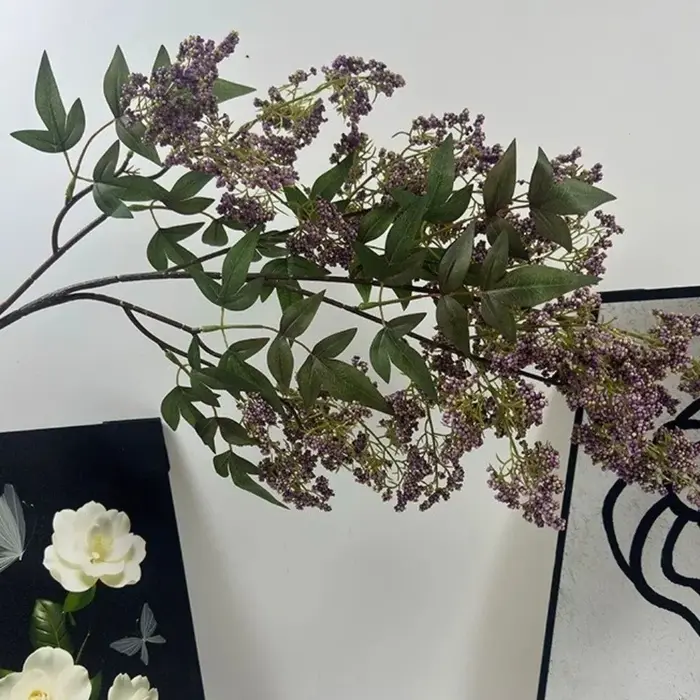 Branche de baies de Nandina artificielle en plastique