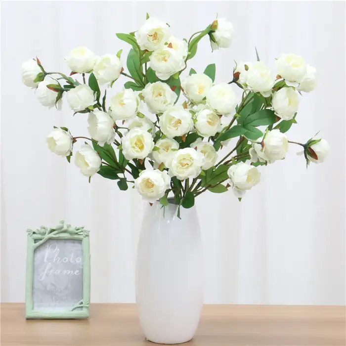7 têtes de pivoines artificielles