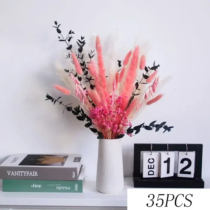 Bouquets de fleurs séchées pour la décoration intérieure, Bunny Bunny, Eucalyptus, Pampa Enge, Boho