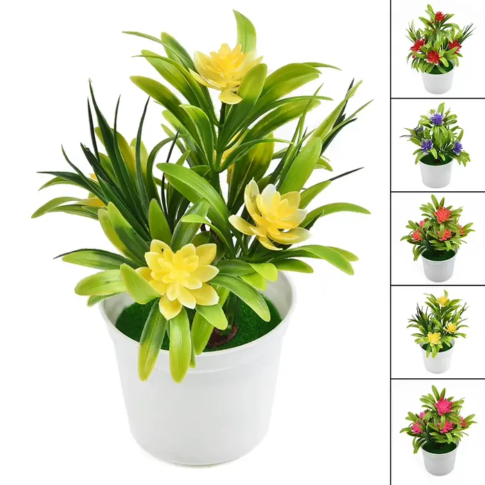 Pot de plantes à fleurs artificielles