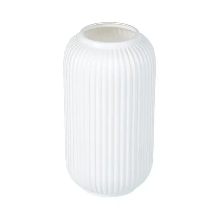 Vase en plastique chic à rayures imitation céramique pour fleurs - Pièce décorative florale durable et facile à placer
