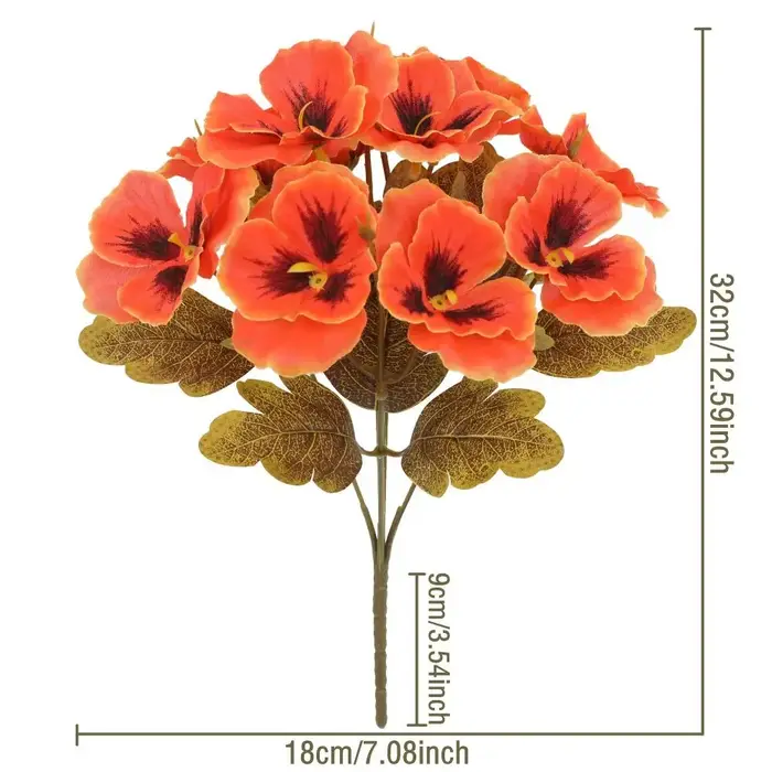 Lot de fleurs artificielles de primula de 32 cm