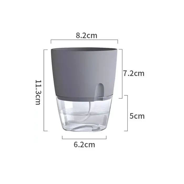 Pot de fleur en plastique Transparent Double couche