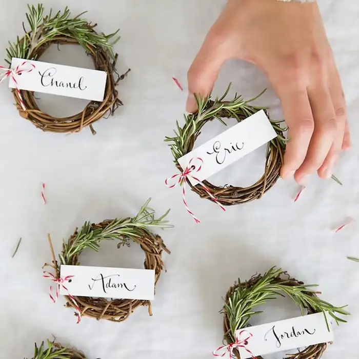 Couronne de décoration de mariage en rotin naturel