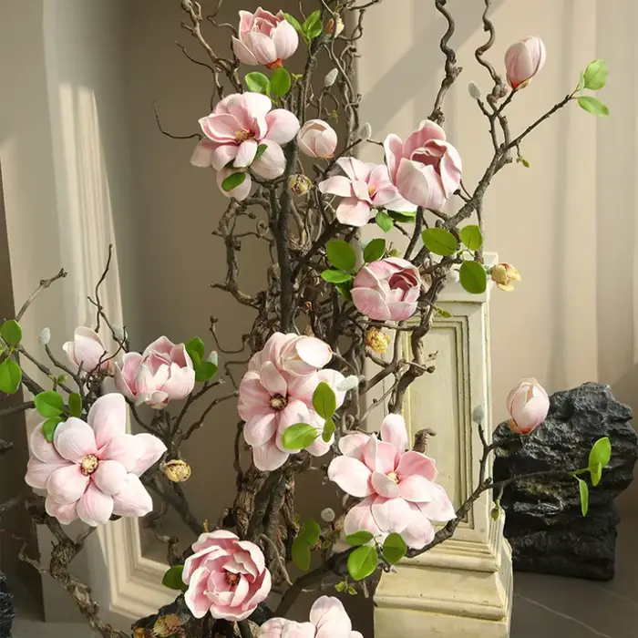 Branche de Fleurs Artificielles en Pu Magnolia