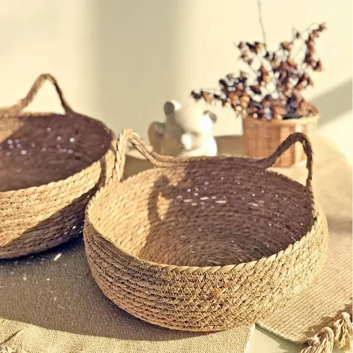 Nid de chat tissé à la main de vigne pure, coussin de chaleur saisonnier, poignées lavables universe