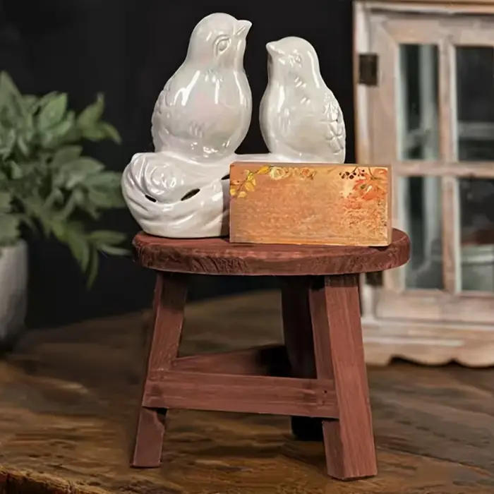 1 pièce Support de plantes rustique en bois