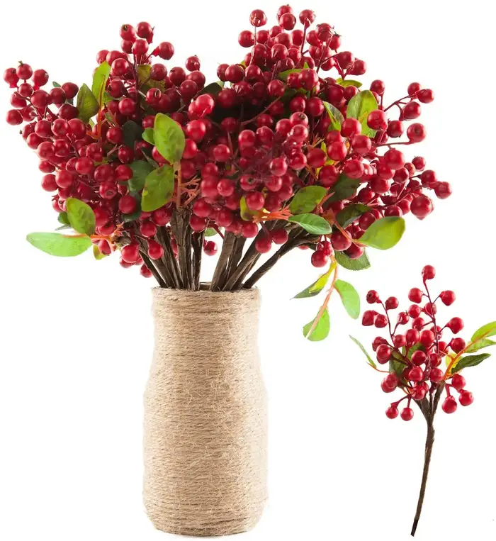 Myrtille artificielle avec feuilles vertes