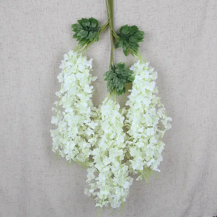 12 pièces de fleurs artificielles en soie, glycine en soie, fleurs suspendues pour mariage, fête, ja