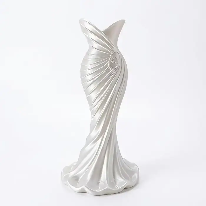 Vase en plastique élégant en forme de robe, vase à fleurs moderne, décoration florale, conteneur sim