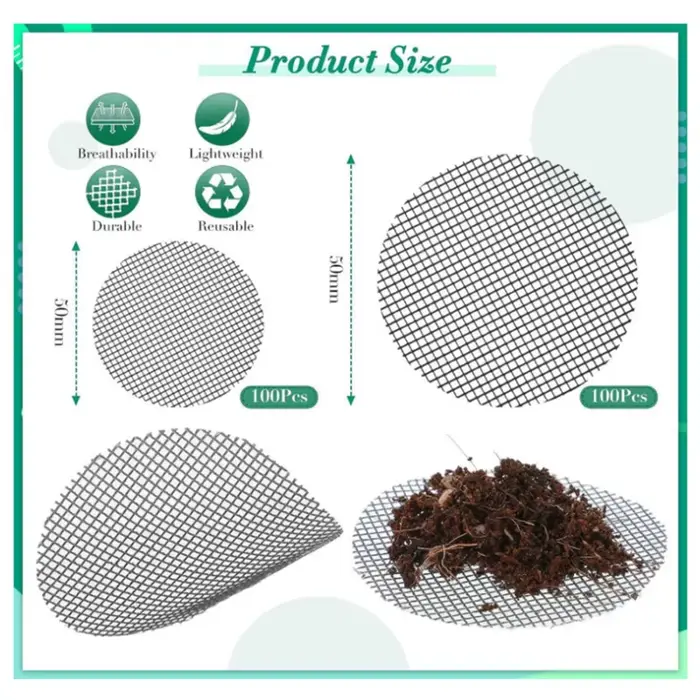 50/100 pièces trou de Pot maille tampon grille ronde
