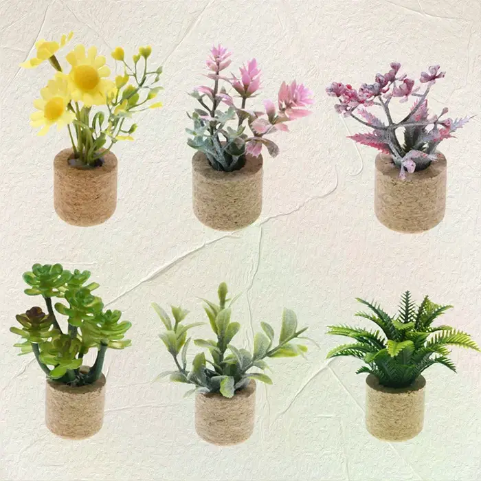 Maison de poupée 1:12, Simulation de plante florale en pot