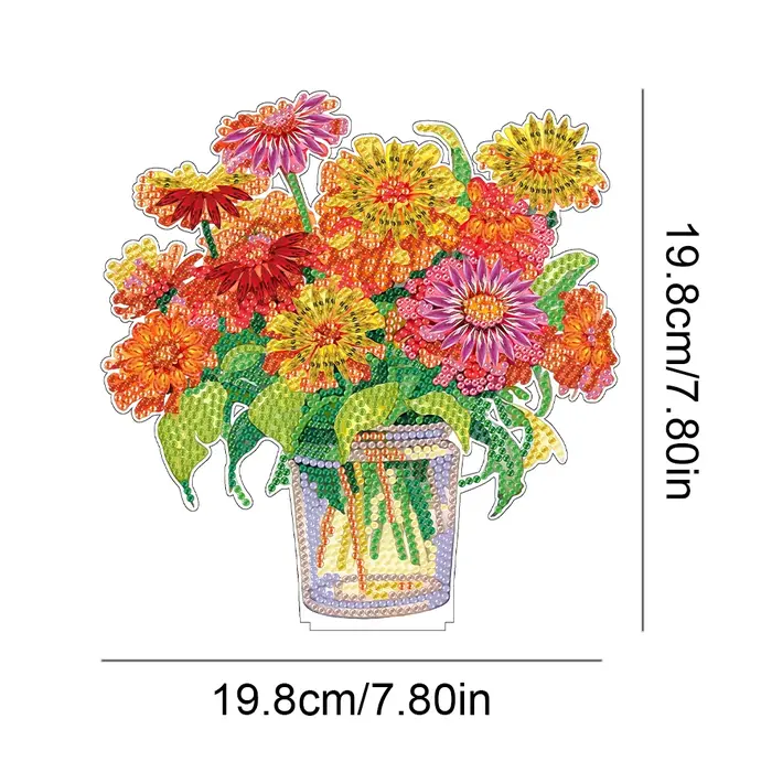 Kits d'art diamanté 2D DIY pour vase à fleurs plat
