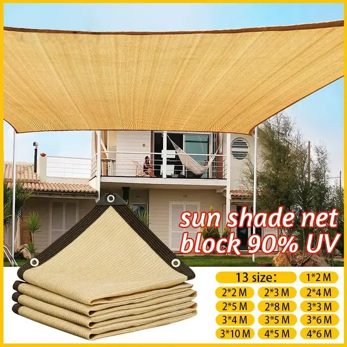 Filet d'ombrage Beige 4x5m, protection UV, hangar pour plantes, pare-soleil extérieur, maille, pare-