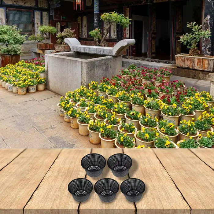 5 pièces plante filet Pot 8.3in grande plante aquatique maille filet Pot en plastique fleur panier cultiver Pot filet panier support légumes pépinière tasse
