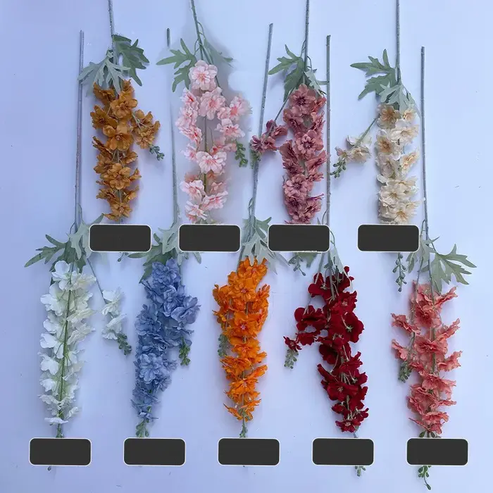 Branche de fleur artificielle Delphinium de 86 cm pour arrangement floral de mariage DIY