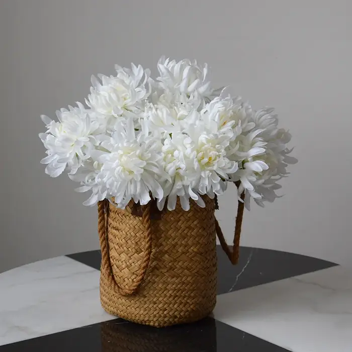 15/20 pièces de chrysanthèmes roses artificiels en forme de griffe de crabe pour mariage