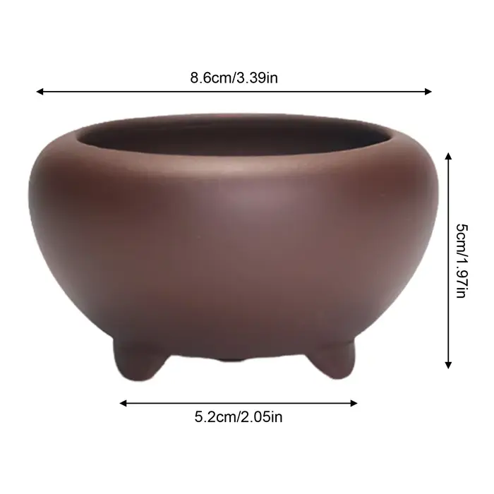 Pot de fleur succulente en céramique, Pots de fleurs en grès rouge avec trou de vidange, Pot de bons