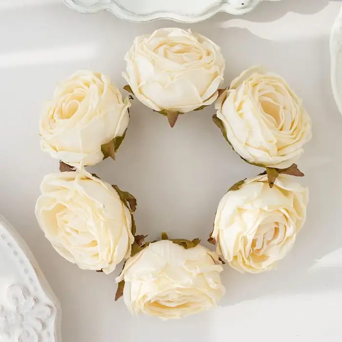 Fleur artificielle bord brûlé Rose mariage Bouquet de mariée décor maison jardin extérieur Festival 
