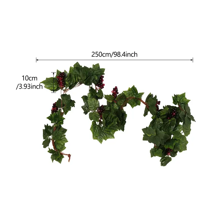Plante Artificielle de Vignes de Raisin avec Porte Murale, Décoration de Noël, Swag pour Porche, Sal