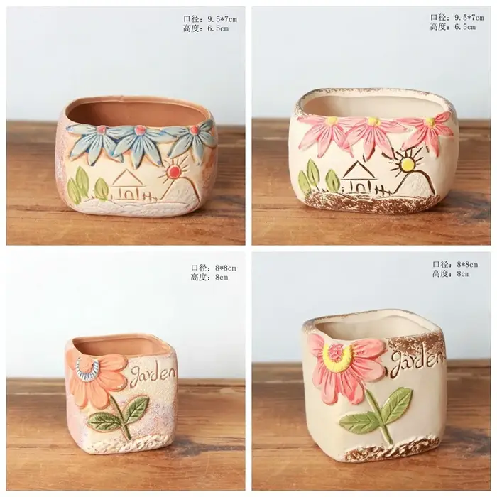Pot à succulentes en céramique rustique