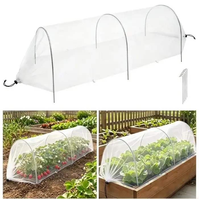 Couverture végétale en Polyester respirant avec cadre extensible pour potagers fleurs B03E