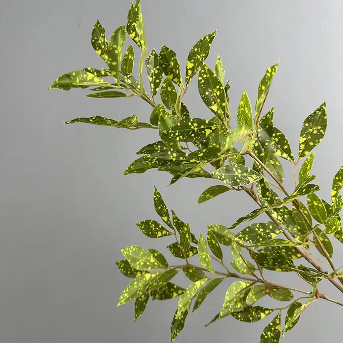 5 pièces de plantes artificielles vertes en bois et plastique