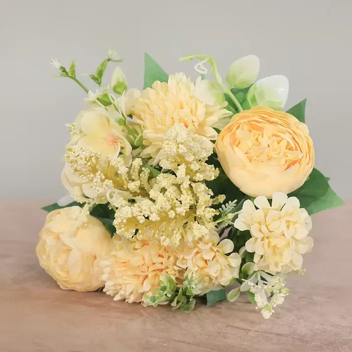 Bouquet de Fleurs Artificielles Vintage InjRose, Fausses Fleurs, Accessoires de Décoration de Mariag