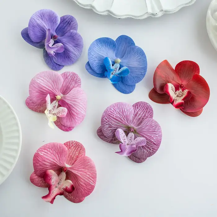 50/100 pièces fleurs artificielles Thai papillon orchidée articles de vente chaude Festival mariage chapellerie de mariée cheveux bricolage cadeau décoration
