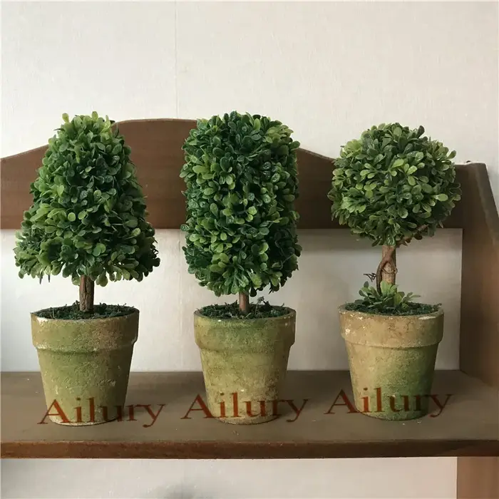 Bonsaï artificiel de 15 cm de haut, plante verte simulée en pot, petit arbre, décoration de bureau, séparateur de fenêtre, idée cadeau de Noël