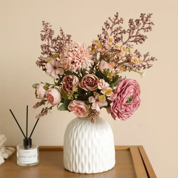 41CM Jiao Bian Lu Lian Qing Ren Cao faux Bouquet de fleurs rétro décoration de la maison